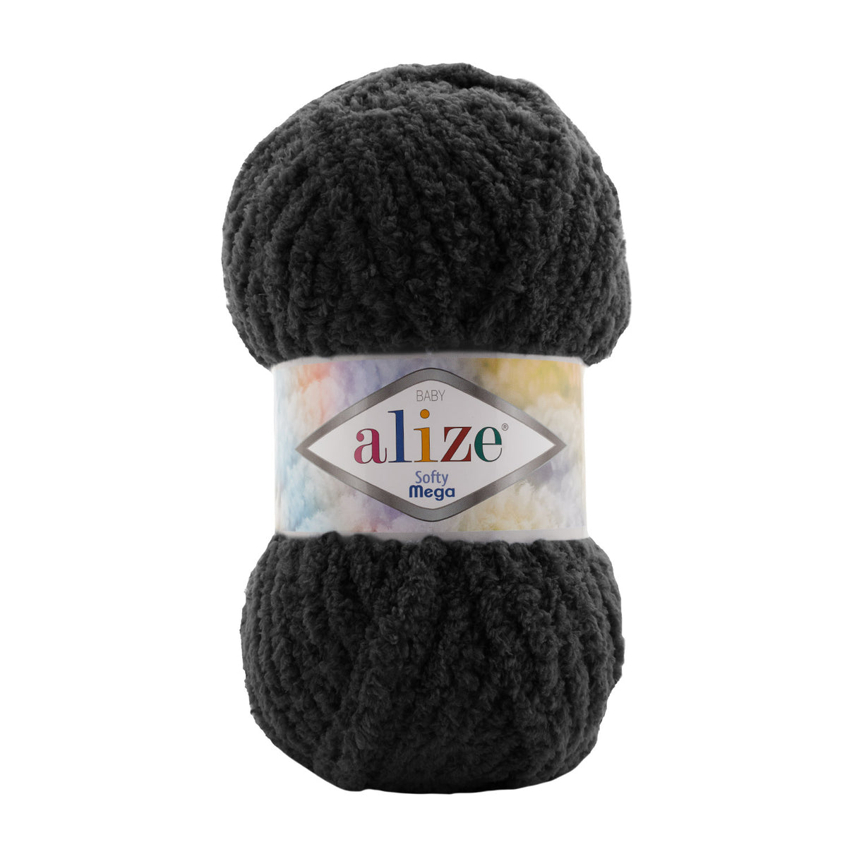Alize Softy Mega 60 Svart – grovt pälsgarn