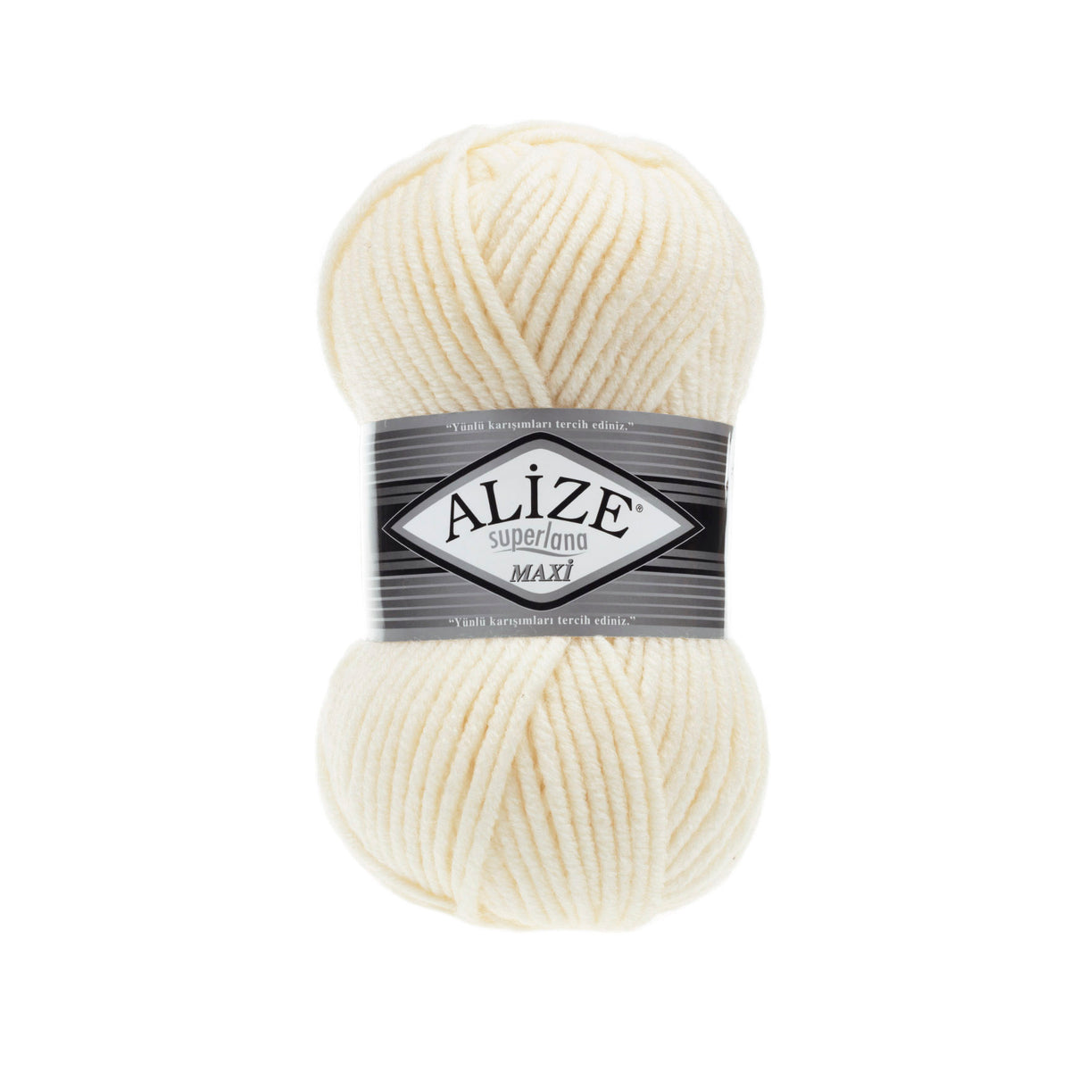 Alize Superlana Maxi 01 Kreminė – stori siūlai su vilna
