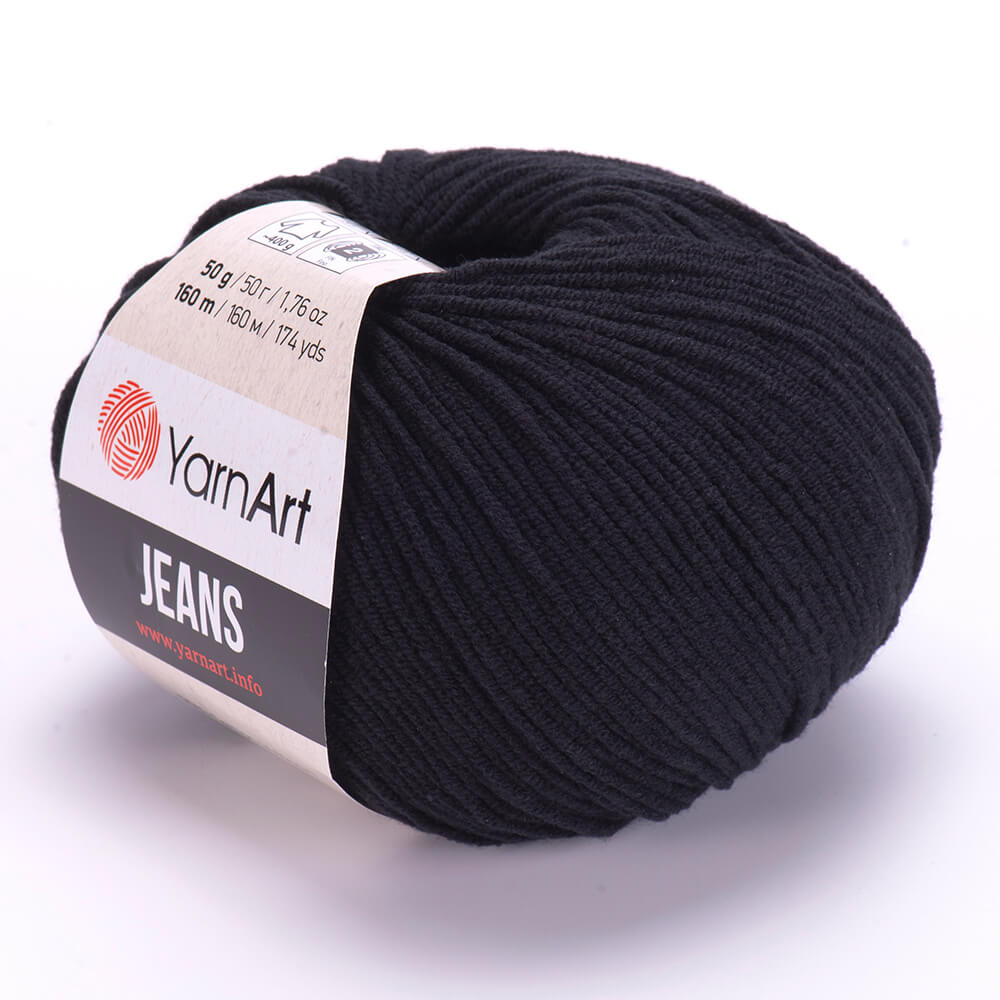 YarnArt Jeans 53 Svart – bomulls- och akrylgarn