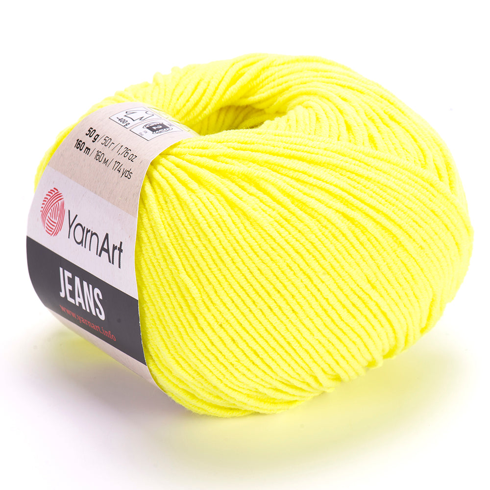 YarnArt Jeans 58 Neongul – bomulls- och akrylgarn