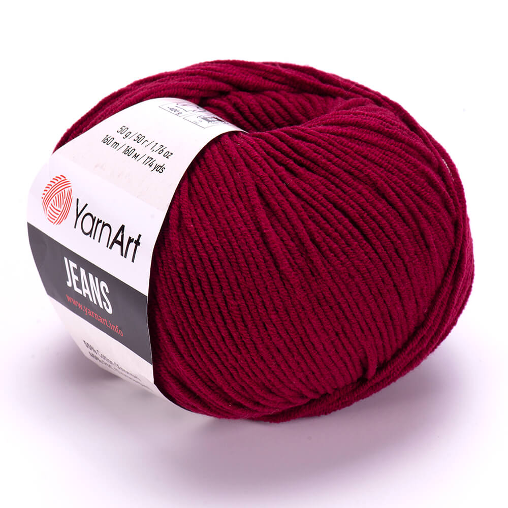 YarnArt Jeans 66 Vinröd – bomulls- och akrylgarn