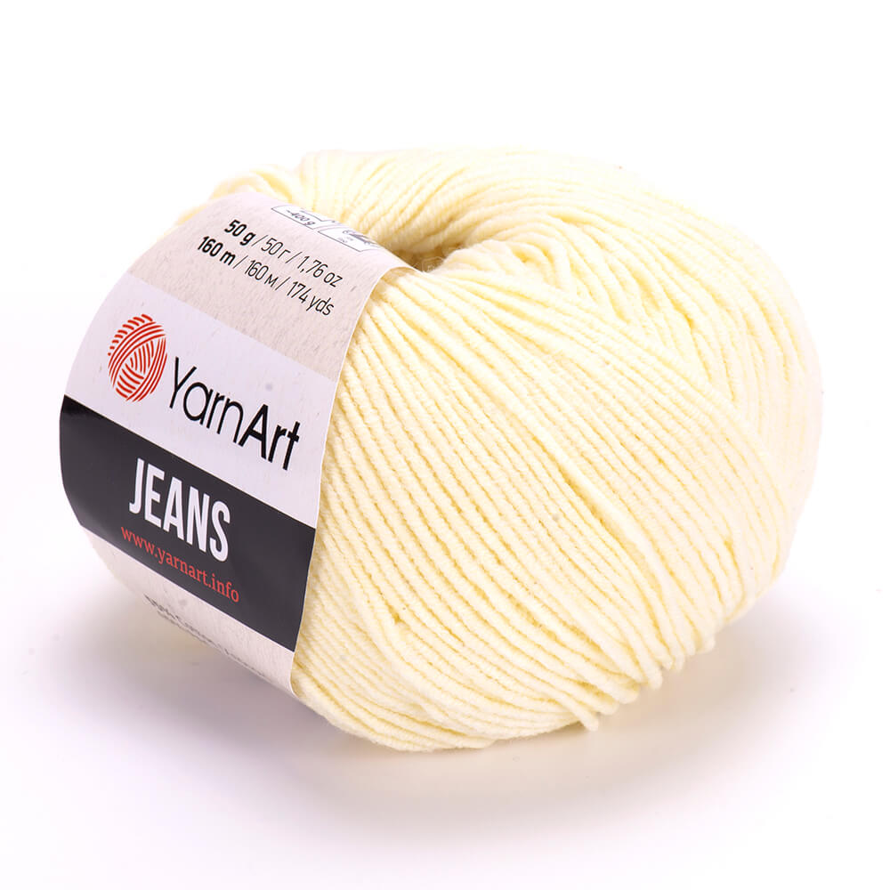 YarnArt Jeans 86 Vanilj – bomulls- och akrylgarn