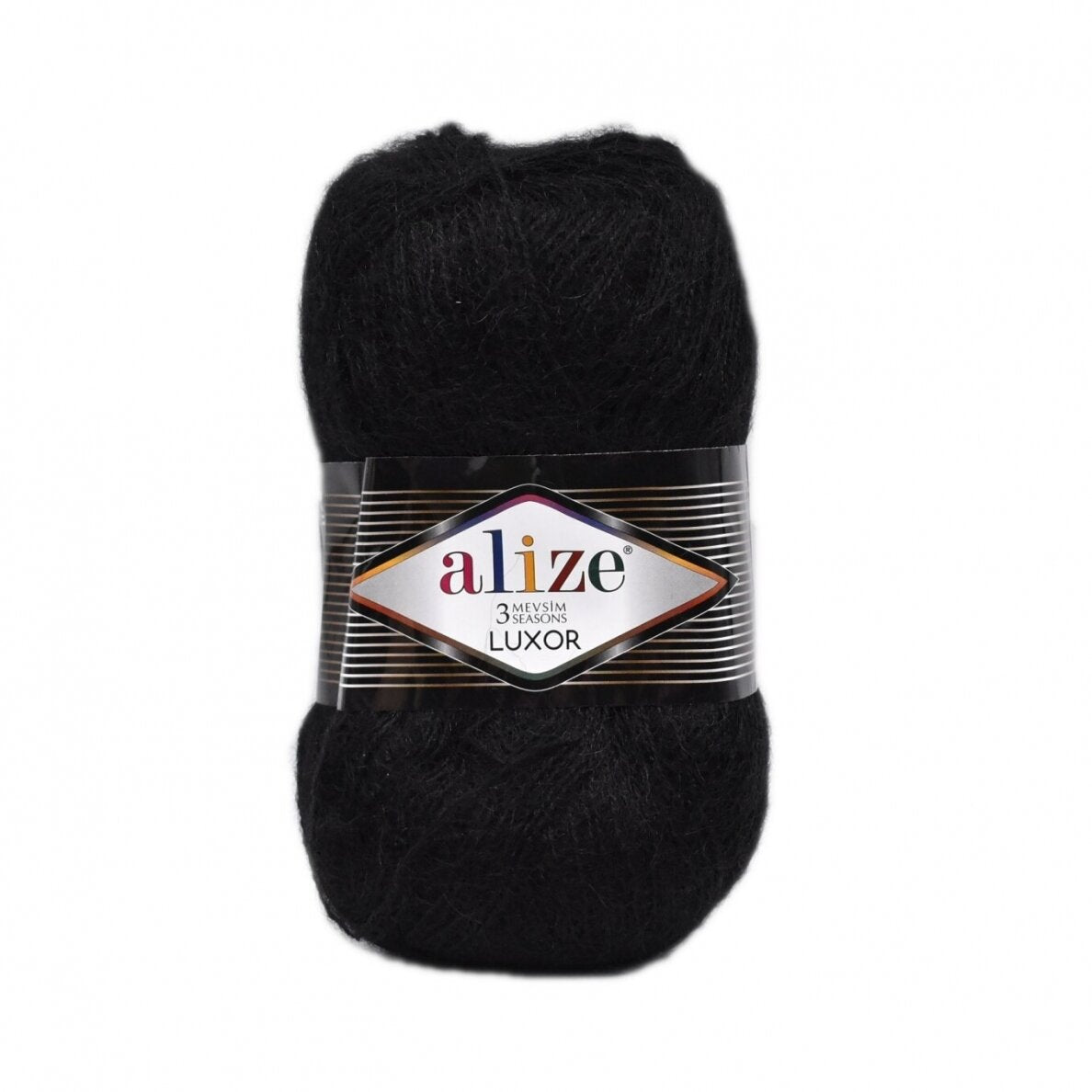 Alize 3 Season 60 Black – light acrylic yarn with mohair and wool