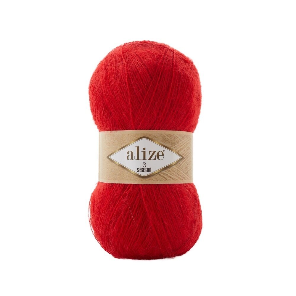 Alize 3 Season 56 Scarlet – light acrylic yarn with mohair and wool