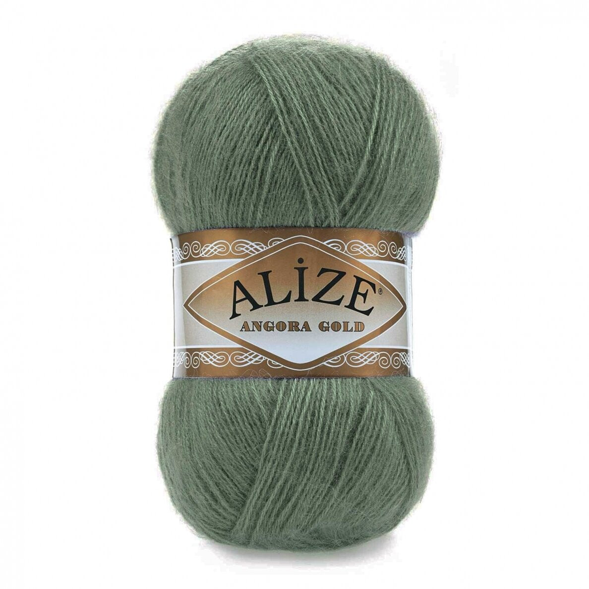 Alize Angora Gold 180 Vert de gris – fil laine et acrylique aspect mohair