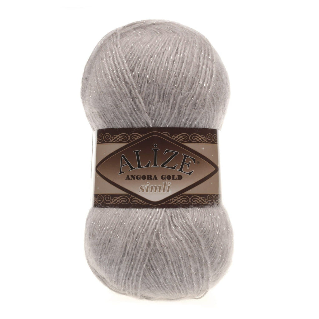 Alize Angora Gold Simli – 5 Bollen Van 100 G – Premium Breigaren Met Glans – 75% Acryl, 20% Wol, 5% Metallic – Zachte Mohair-look – Perfect Voor Baby- En Modeprojecten