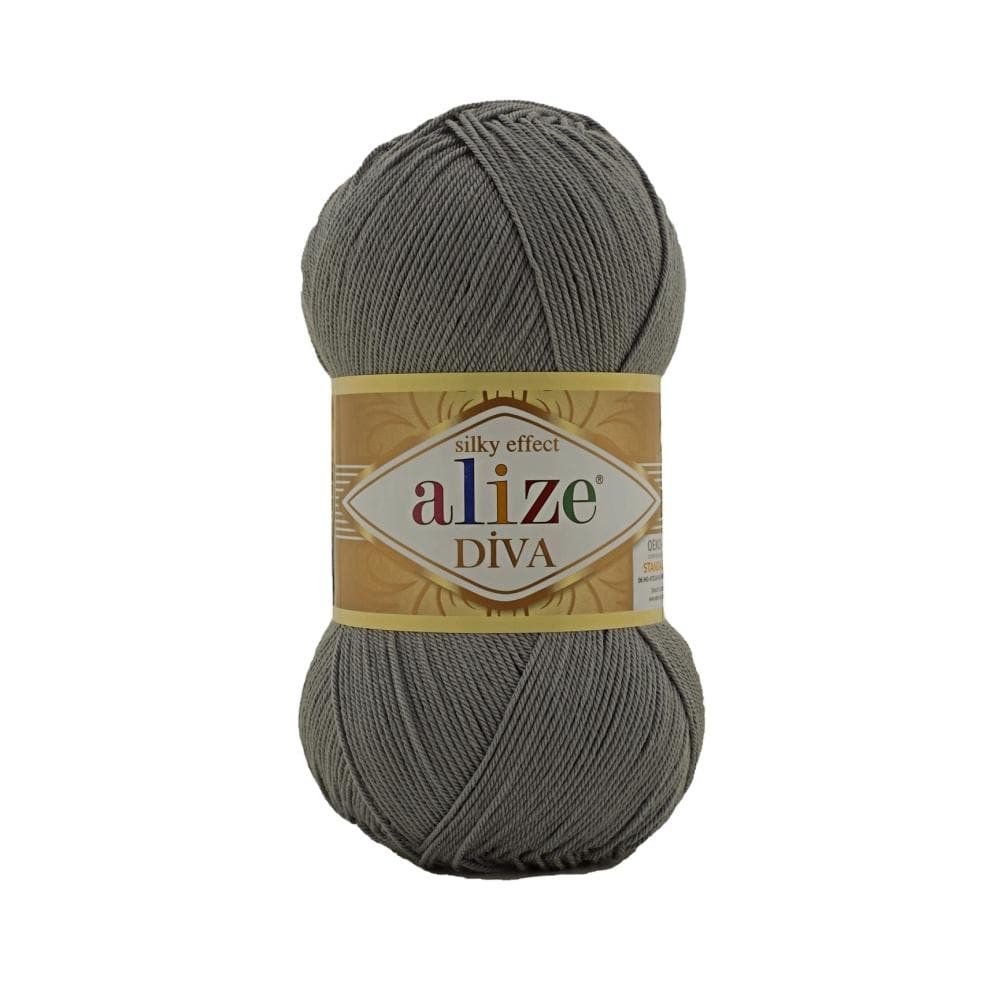 Alize Diva 87 Dark Grey – silky microfibre summer yarn