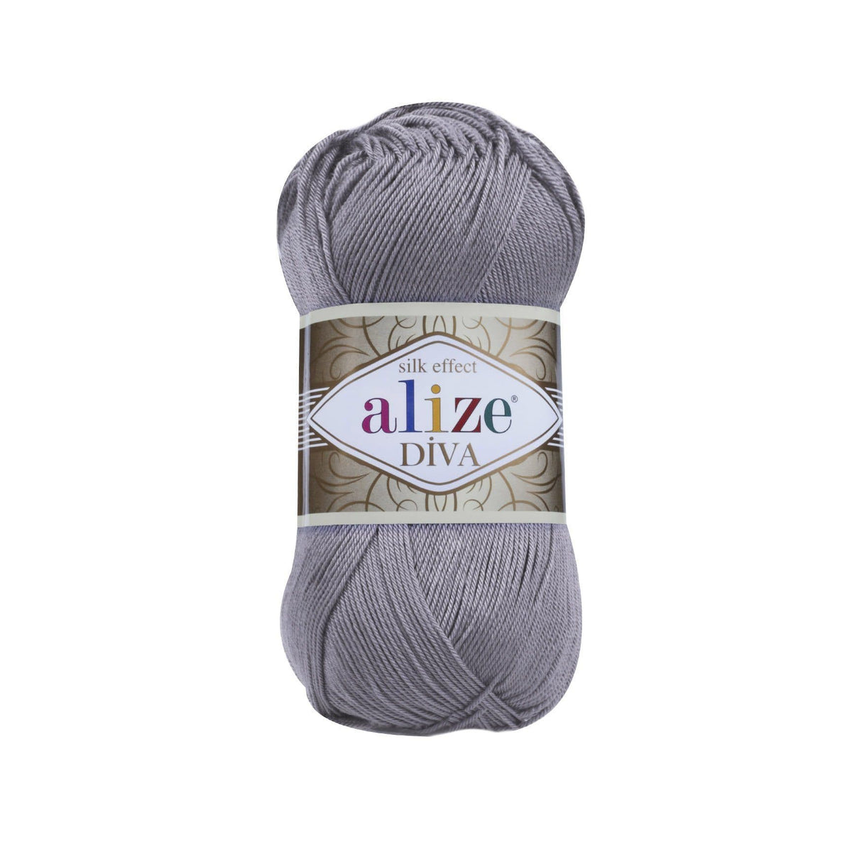 Alize Diva 348 Medium Grey – silky microfibre summer yarn