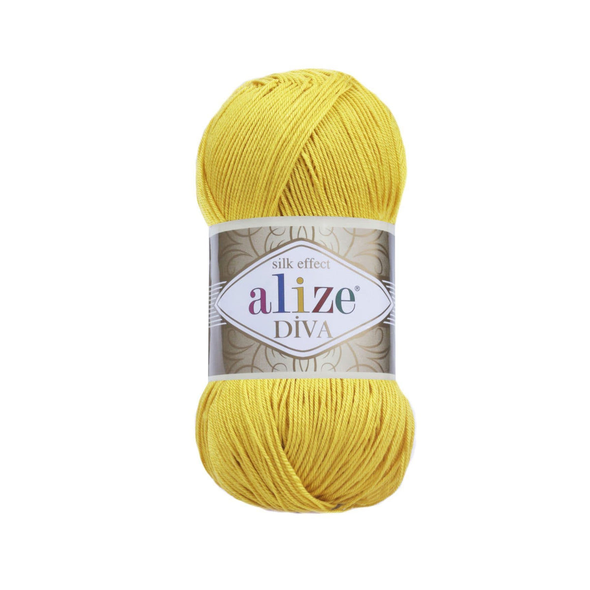 Alize Diva 110 Yellow – silky microfibre summer yarn