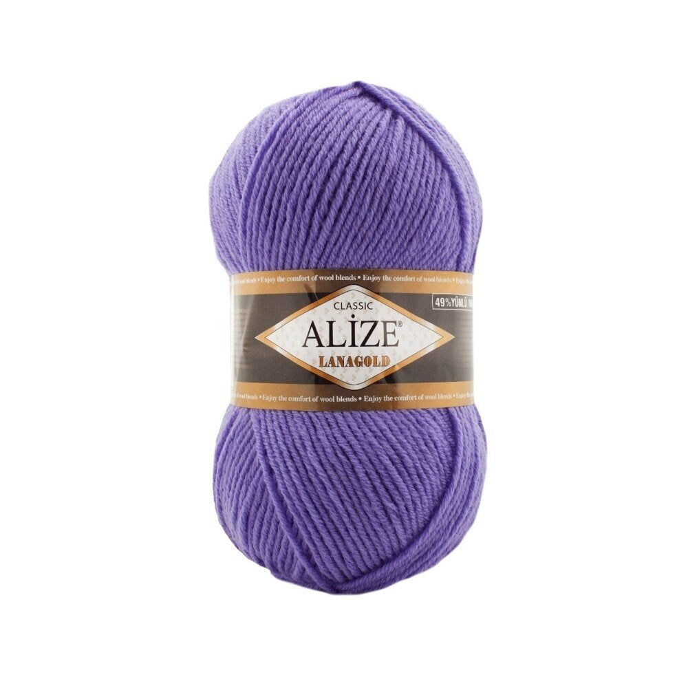 Alize Lanagold Classic 851 Violet – wool acrylic yarn