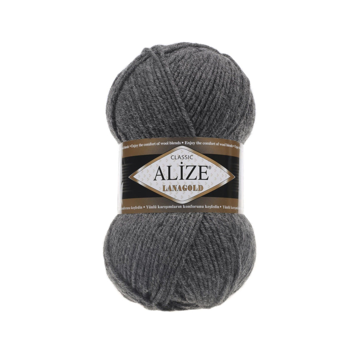 Alize Lanagold Classic 182 Dark Grey Melange – wool acrylic yarn