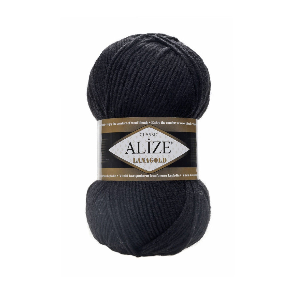 Alize Lanagold Classic 60 Black – wool acrylic yarn