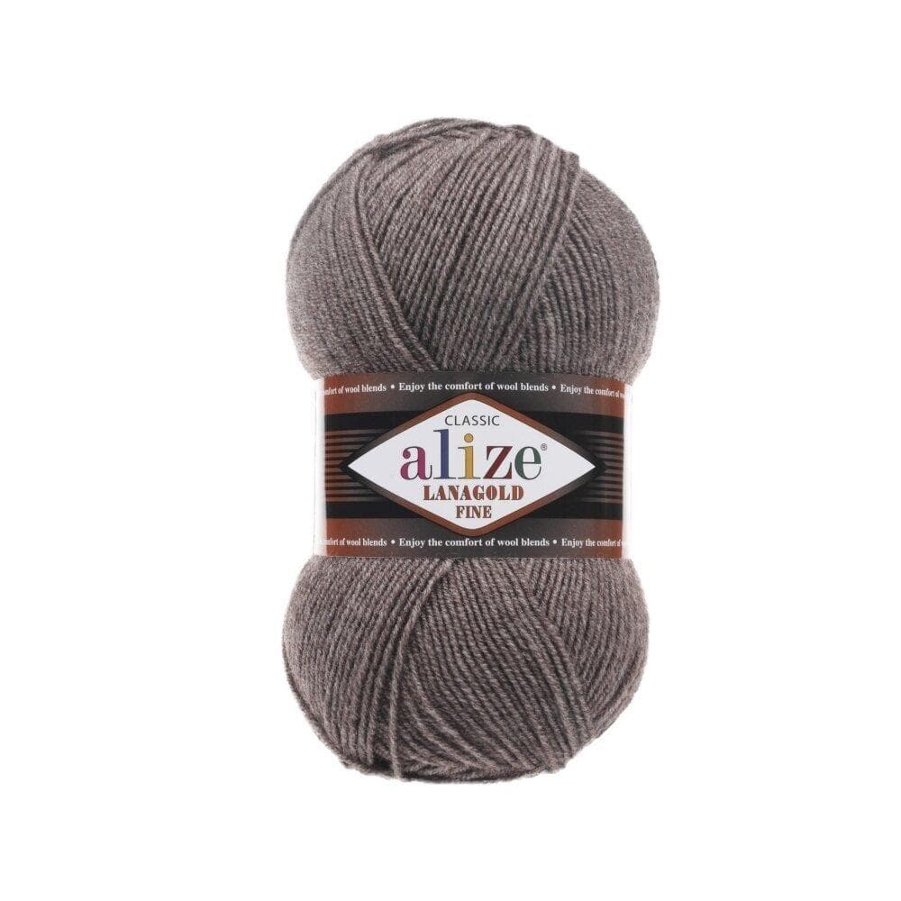 Alize Lanagold Fine 240 Milky Brown Melange – light wool acrylic yarn