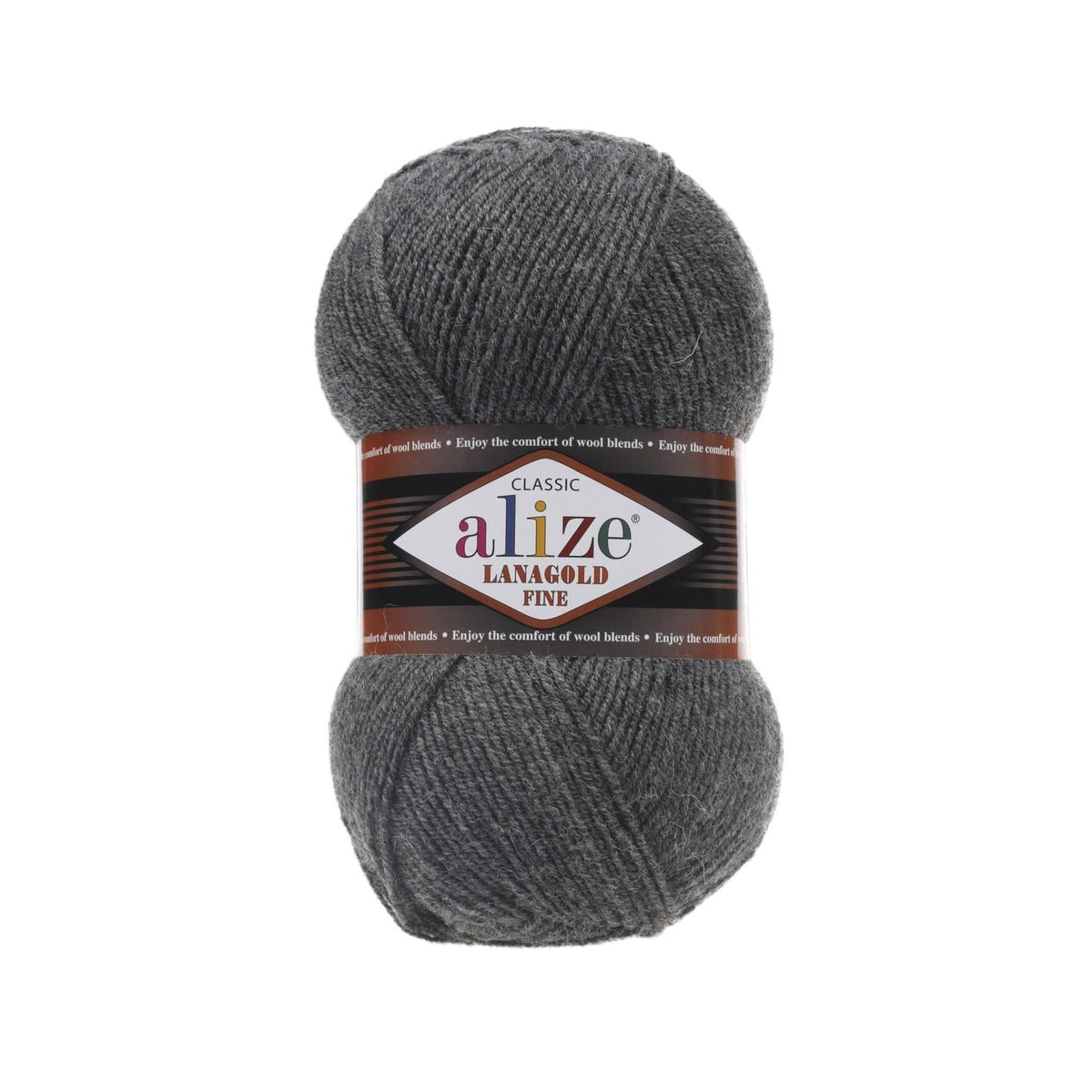 Alize Lanagold Fine 182 Dark Grey Melange – light wool acrylic yarn