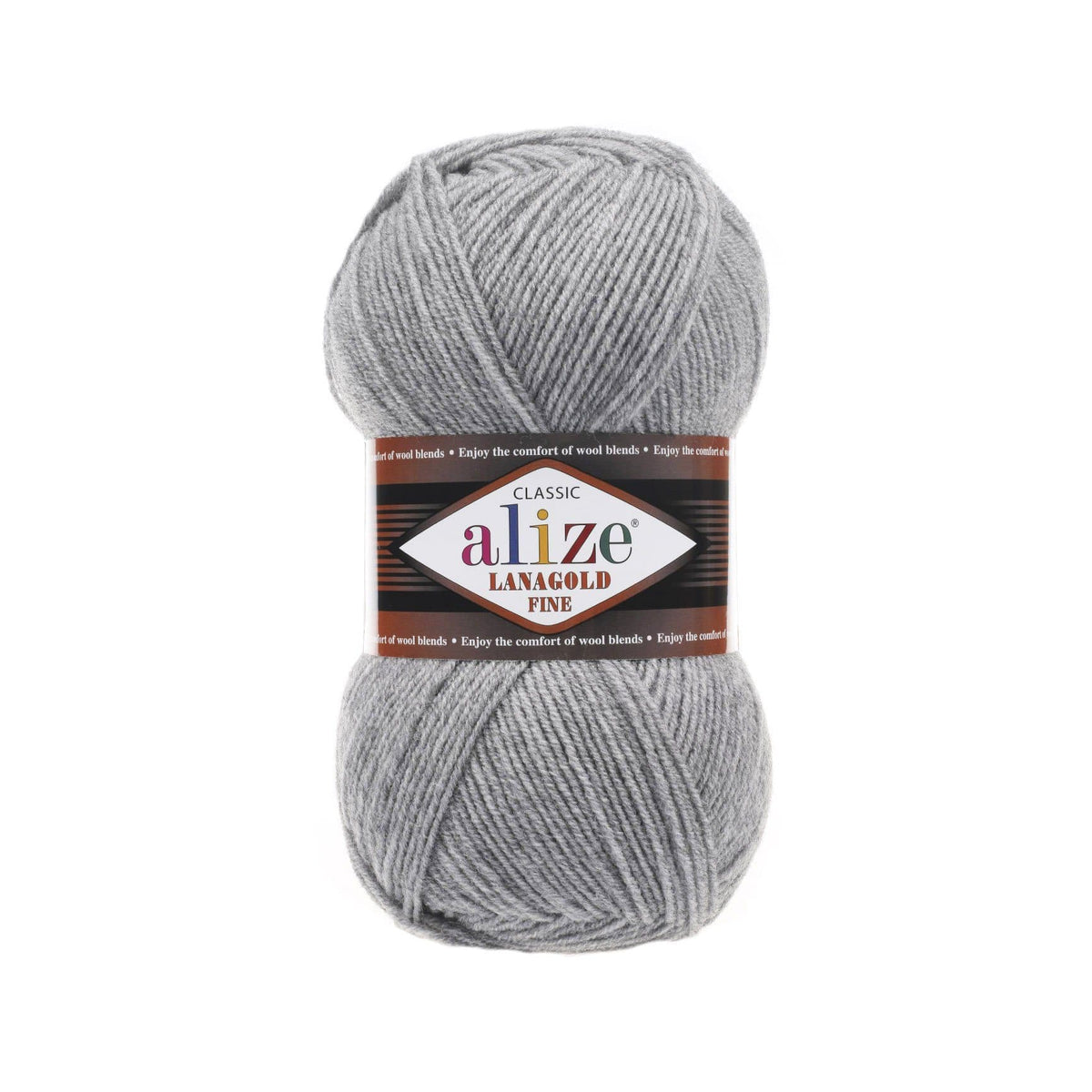 Alize Lanagold Fine 21 Grey Melange – light wool acrylic yarn