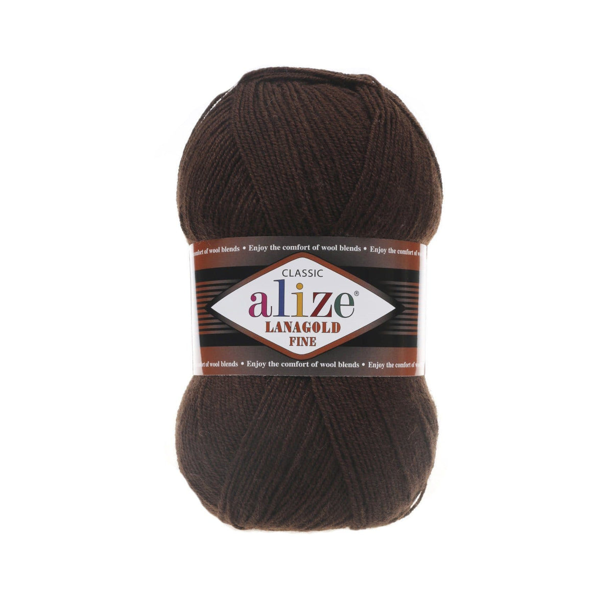 Alize Lanagold Fine 26 Brown – light wool acrylic yarn