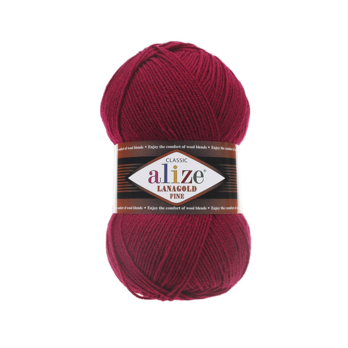 Alize Lanagold Fine 390 Burgundy – light wool acrylic yarn