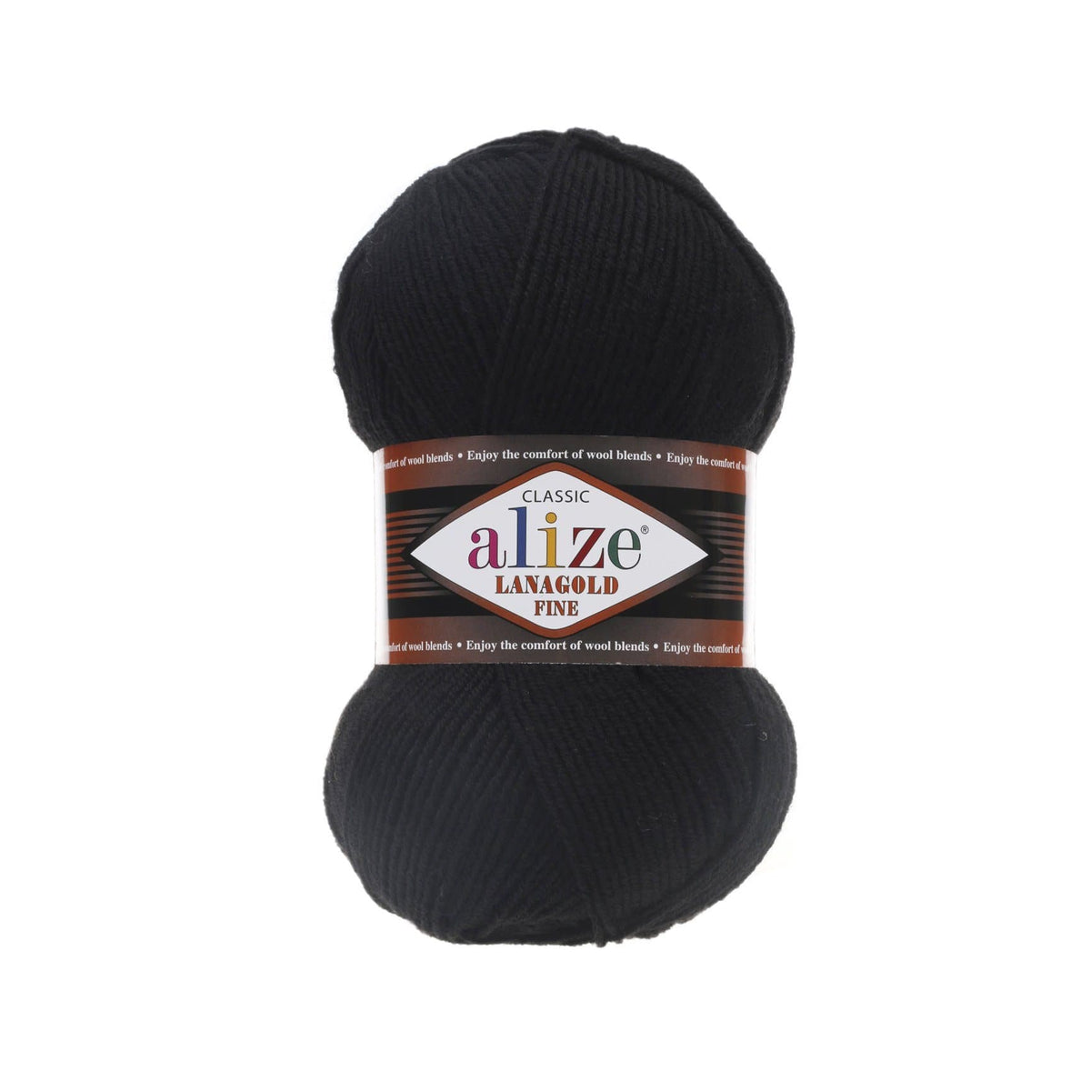 Alize Lanagold Fine 60 Black – light wool acrylic yarn
