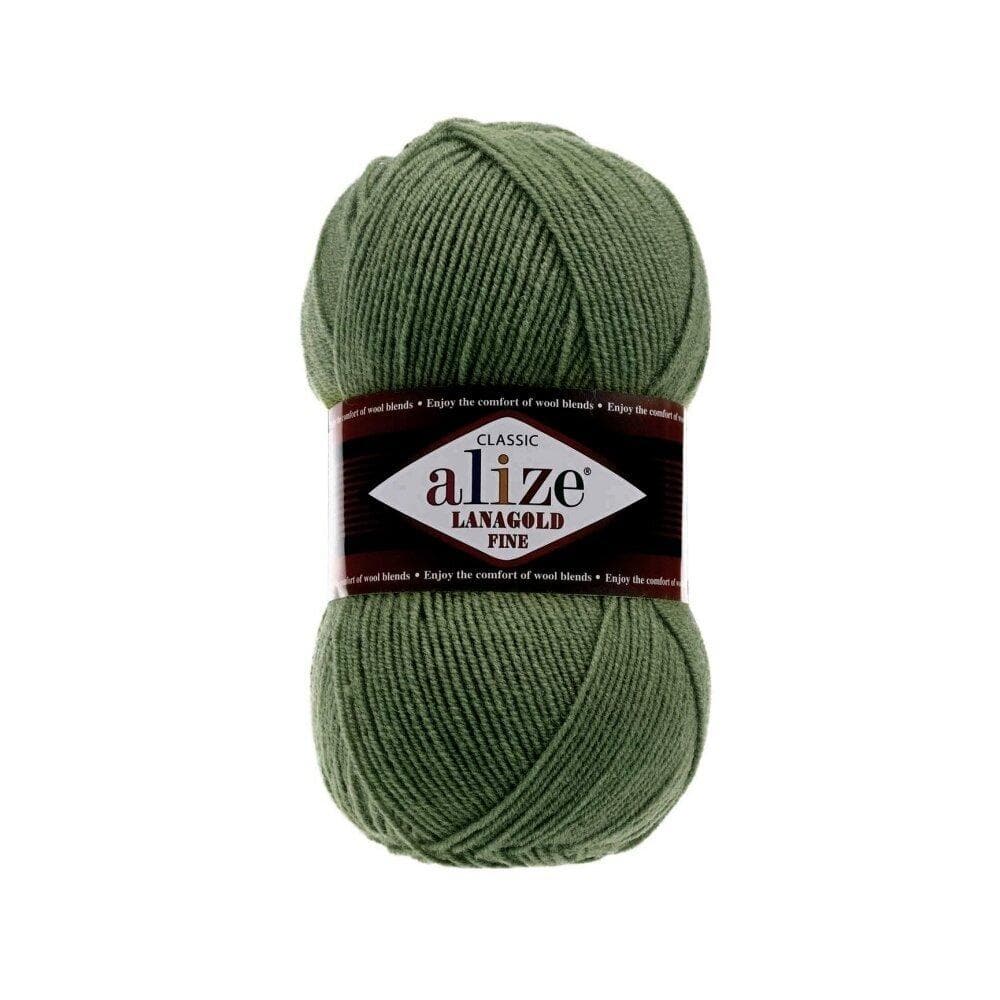 Alize Lanagold Fine 180 Grey Green – light wool acrylic yarn