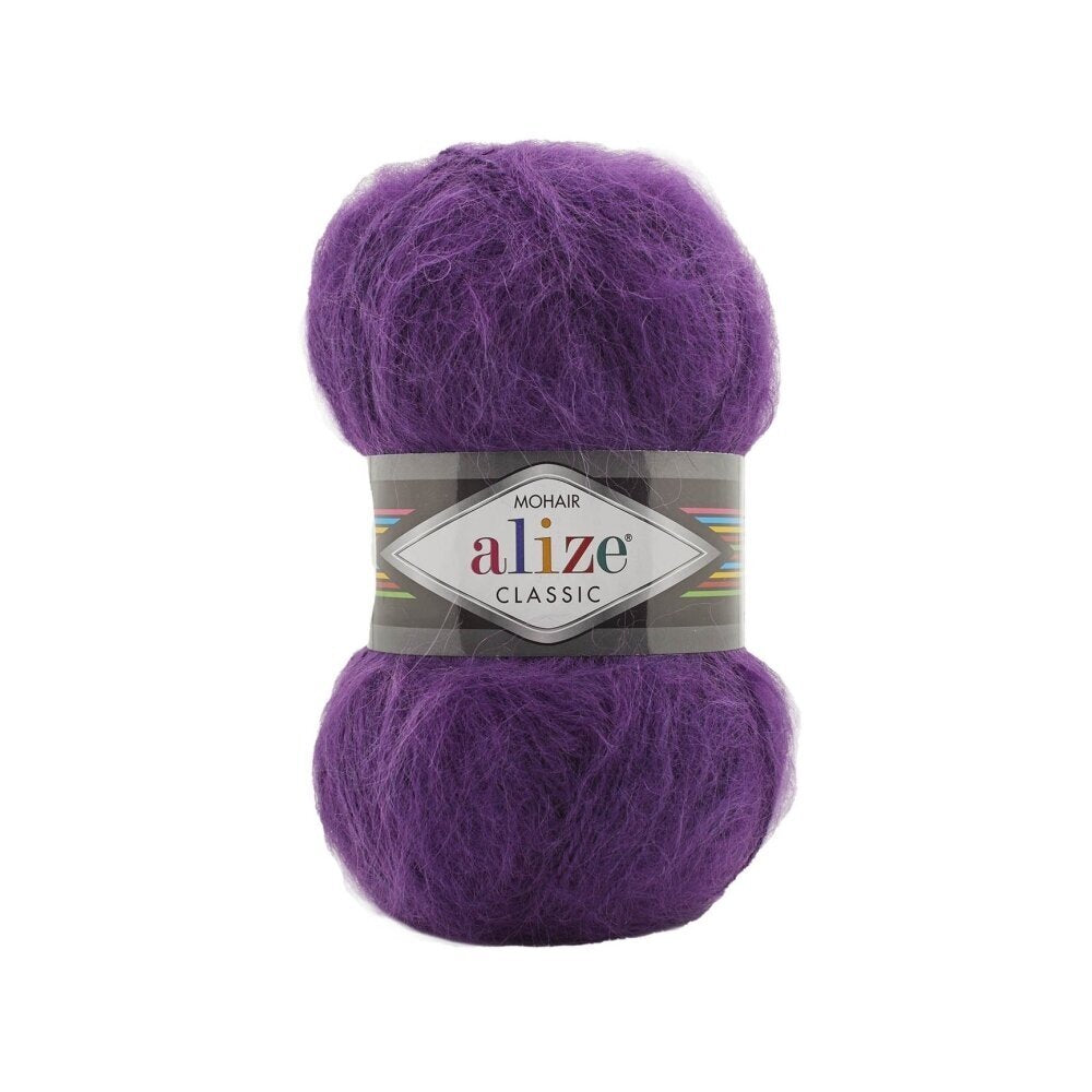 Alize Mohair Classic 863 Баклажановый – пряжа из акрила с мохером и шерстью