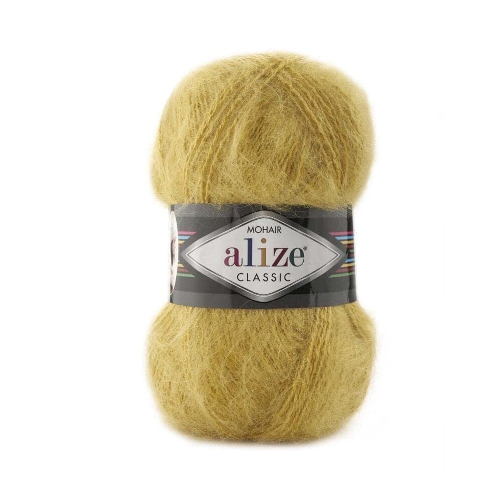 Alize Mohair Classic 756 Шафрановый – пряжа из акрила с мохером и шерстью
