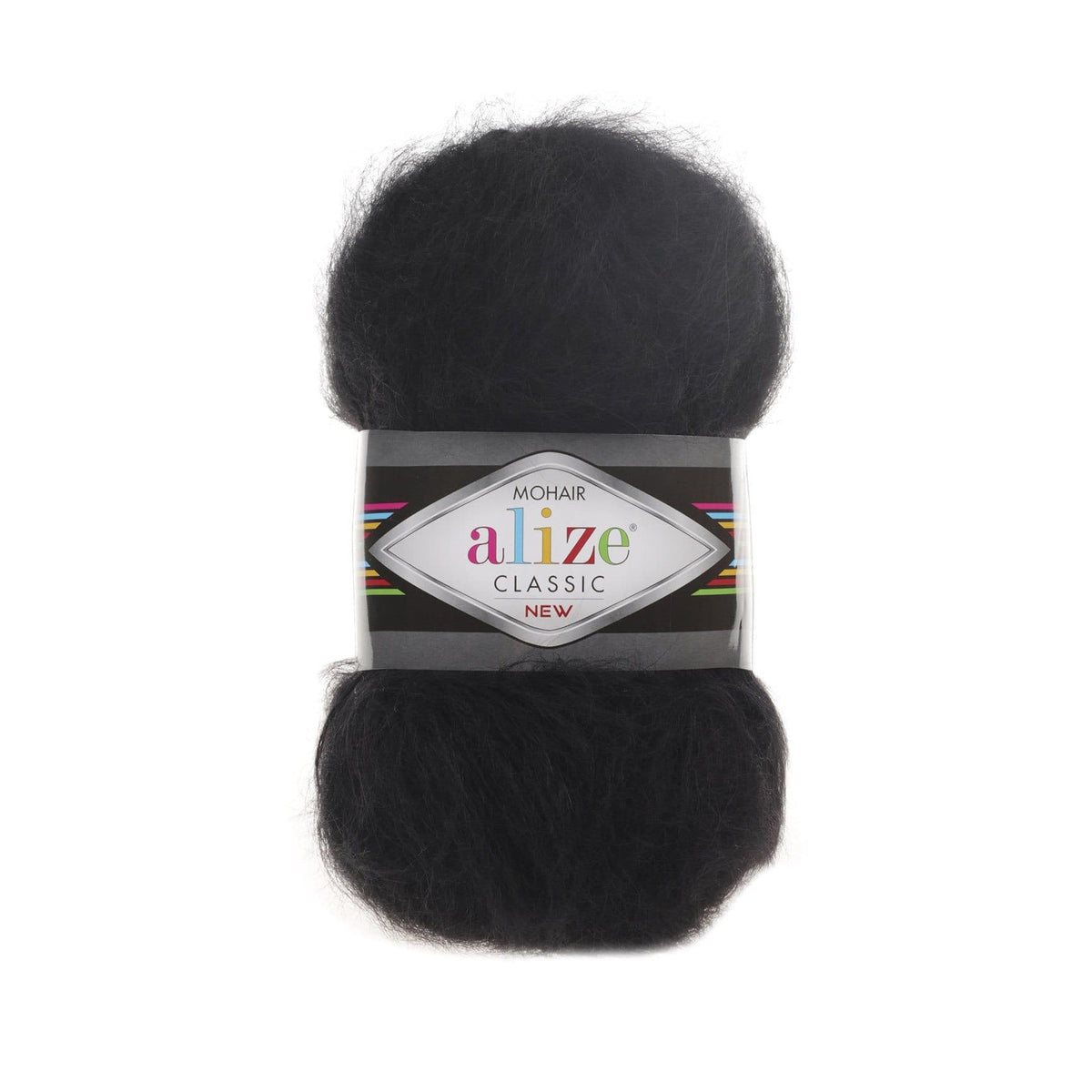 Alize Mohair Classic 60 Чёрный – пряжа из акрила с мохером и шерстью