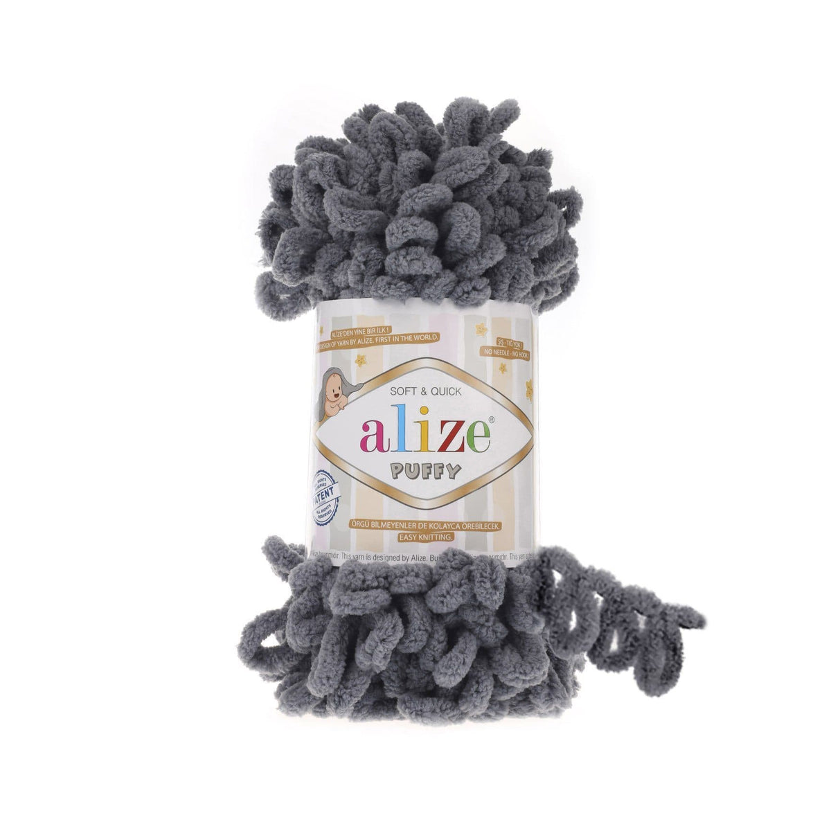 Alize Puffy 87 Kolgrå – loopgarn