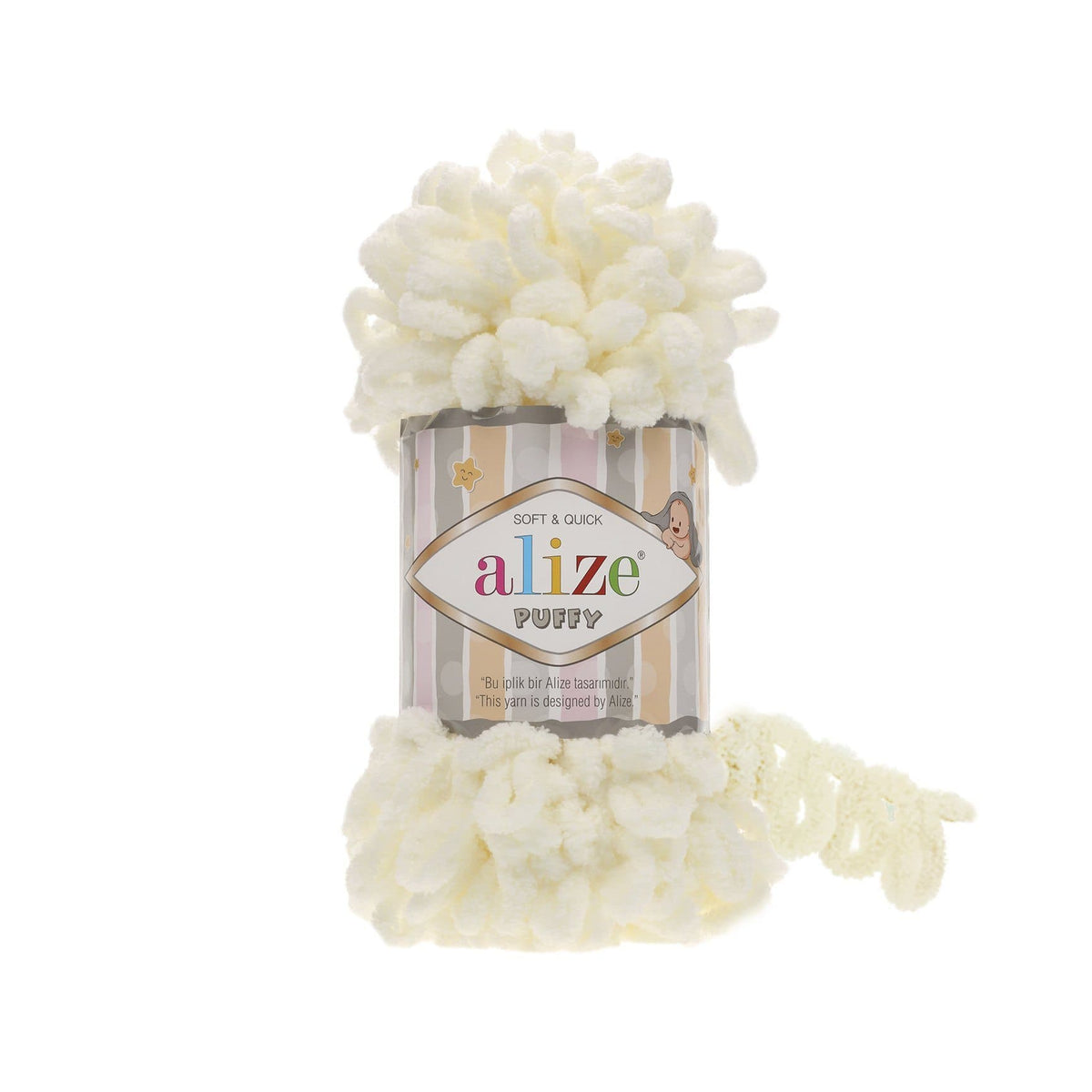 Alize Puffy 62 Gräddvit – loopgarn