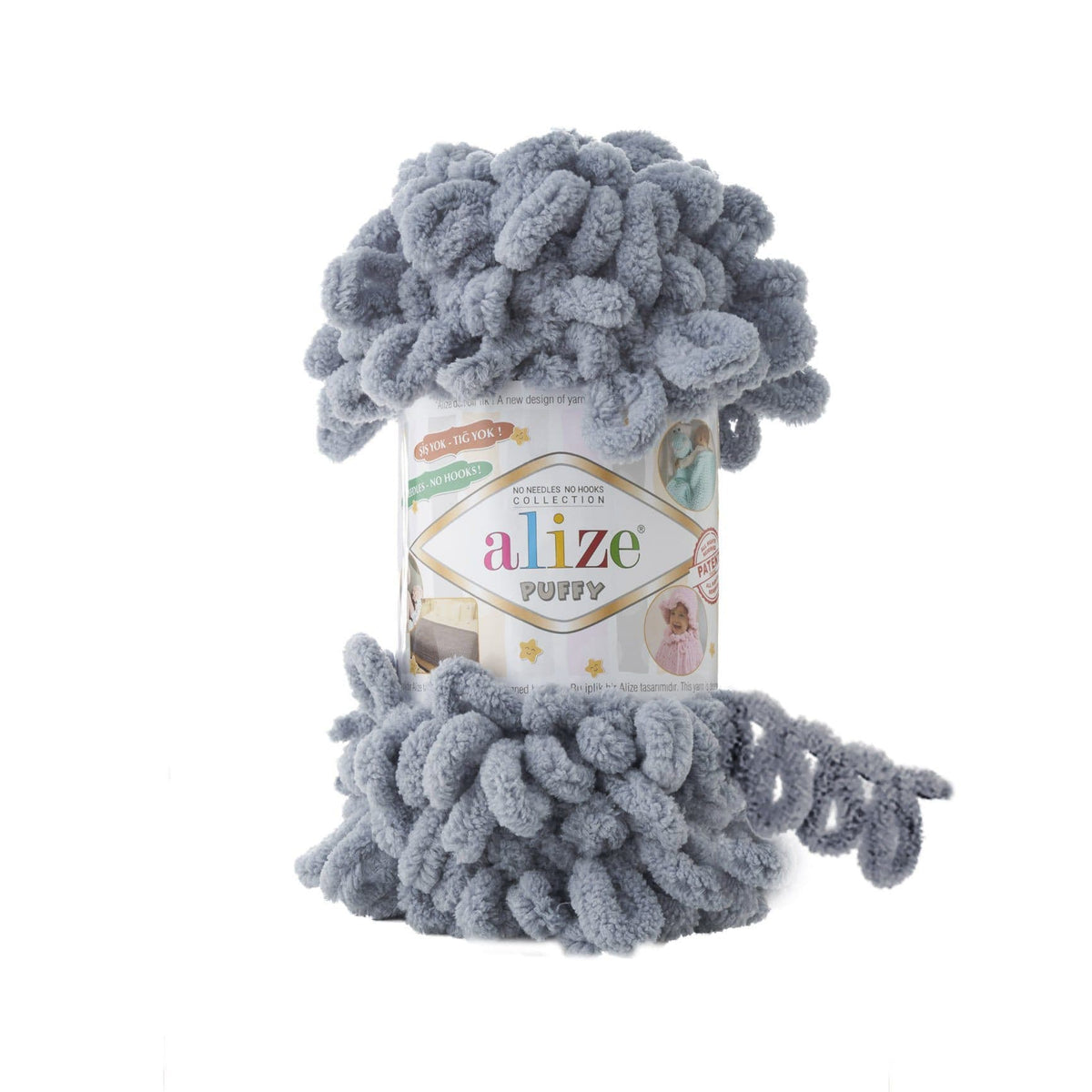 Alize Puffy 428 Mörkgrå – loopgarn
