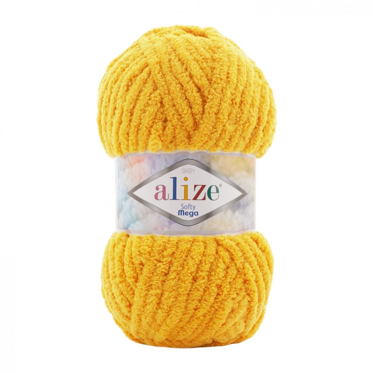 Alize Softy Mega 216 Gul – grovt pälsgarn