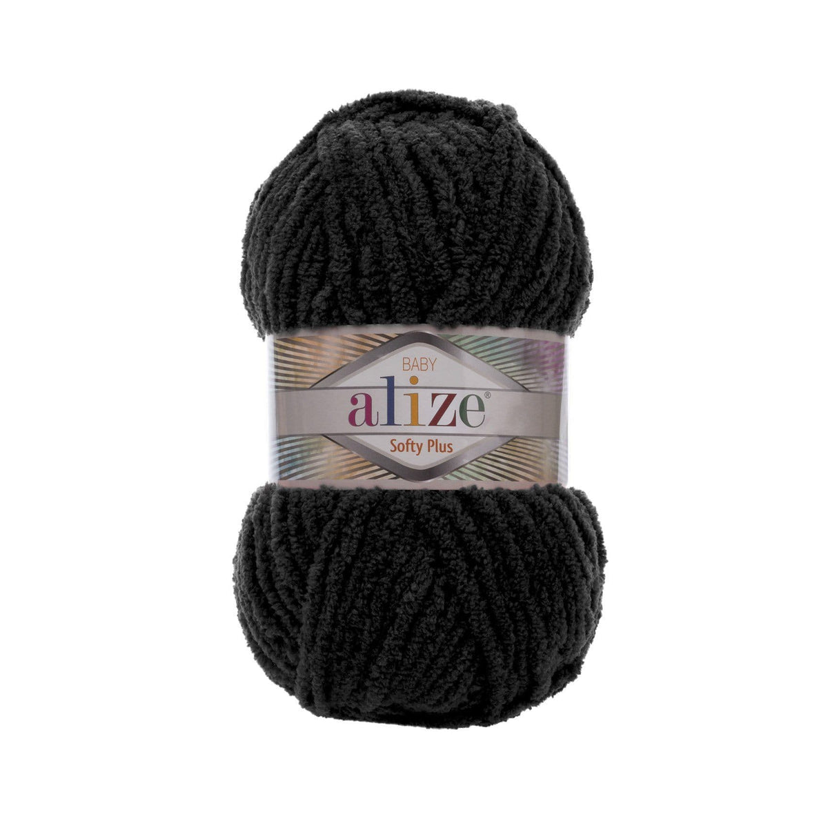 Alize Softy Plus 60 Melna – bieza pūkaina dzija