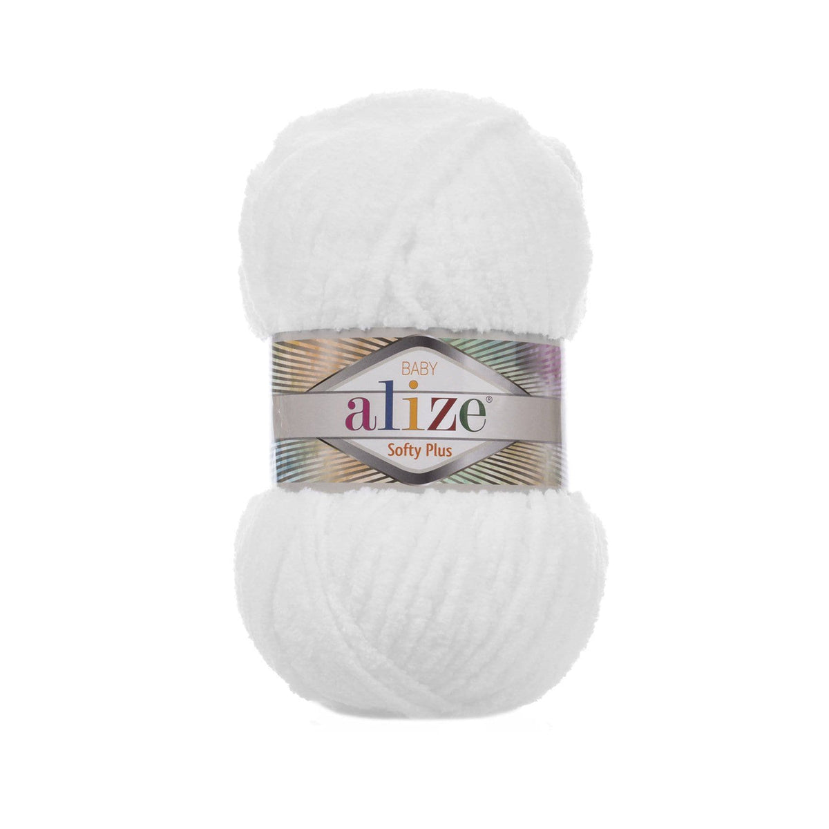 Alize Softy Plus 55 Balta – bieza pūkaina dzija