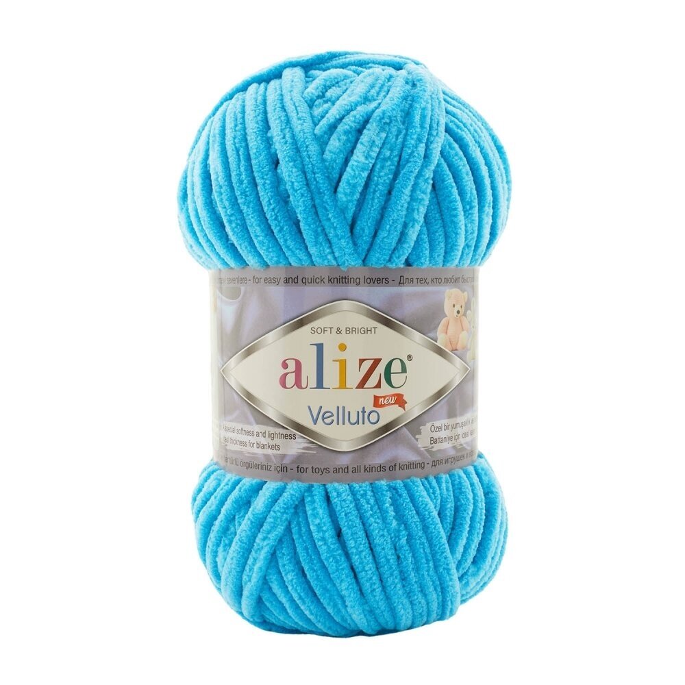 Alize Velluto 16 Turkos – grovt chenillegarn
