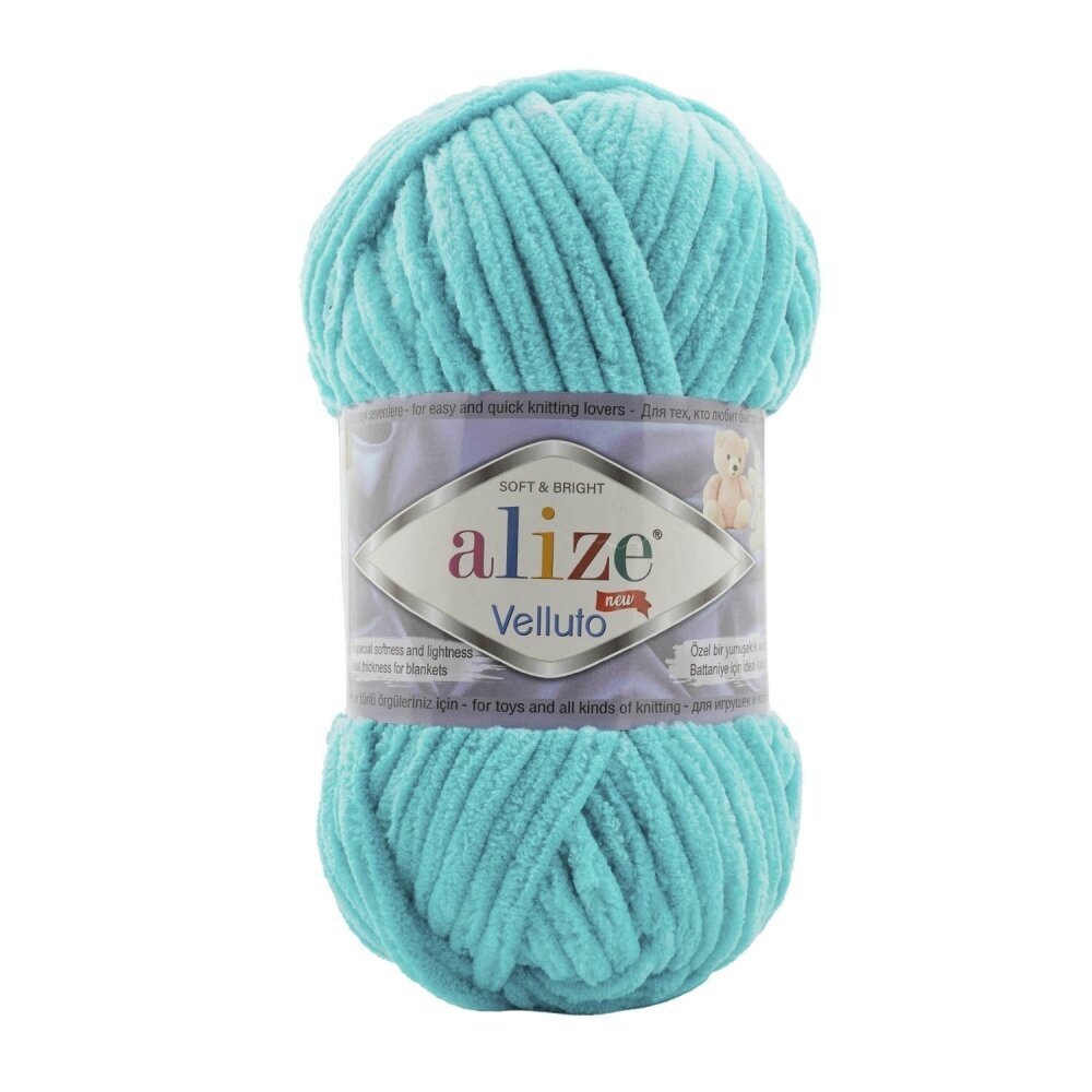 Alize Velluto 490 Aqua – grovt chenillegarn