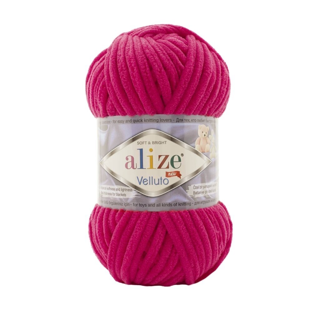 Alize Velluto 798 Hallon – grovt chenillegarn