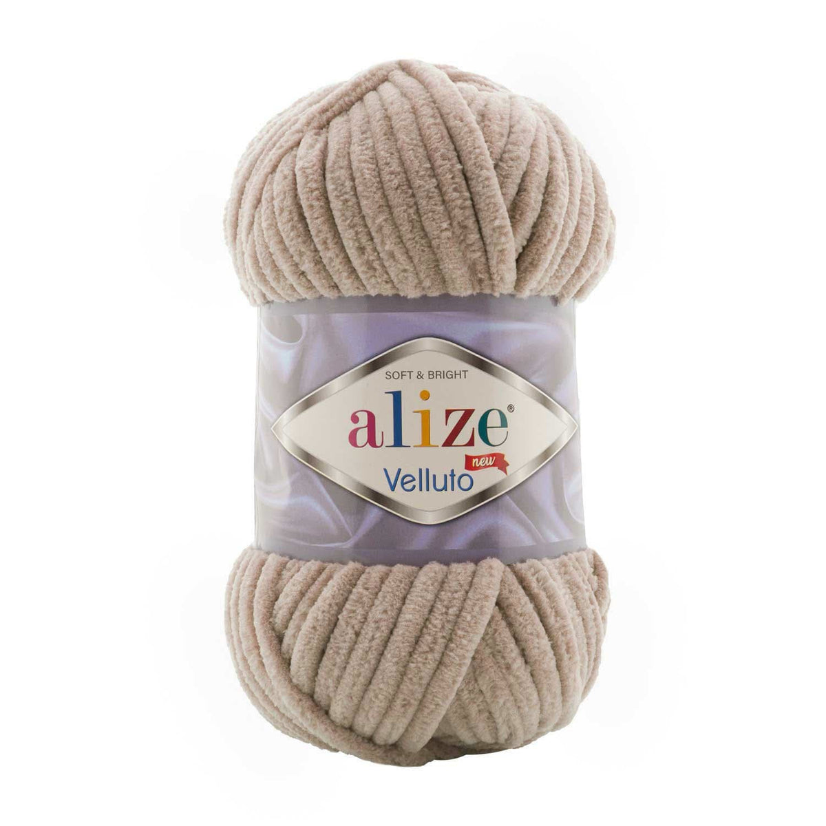 Alize Velluto 530 Taupe – grovt chenillegarn