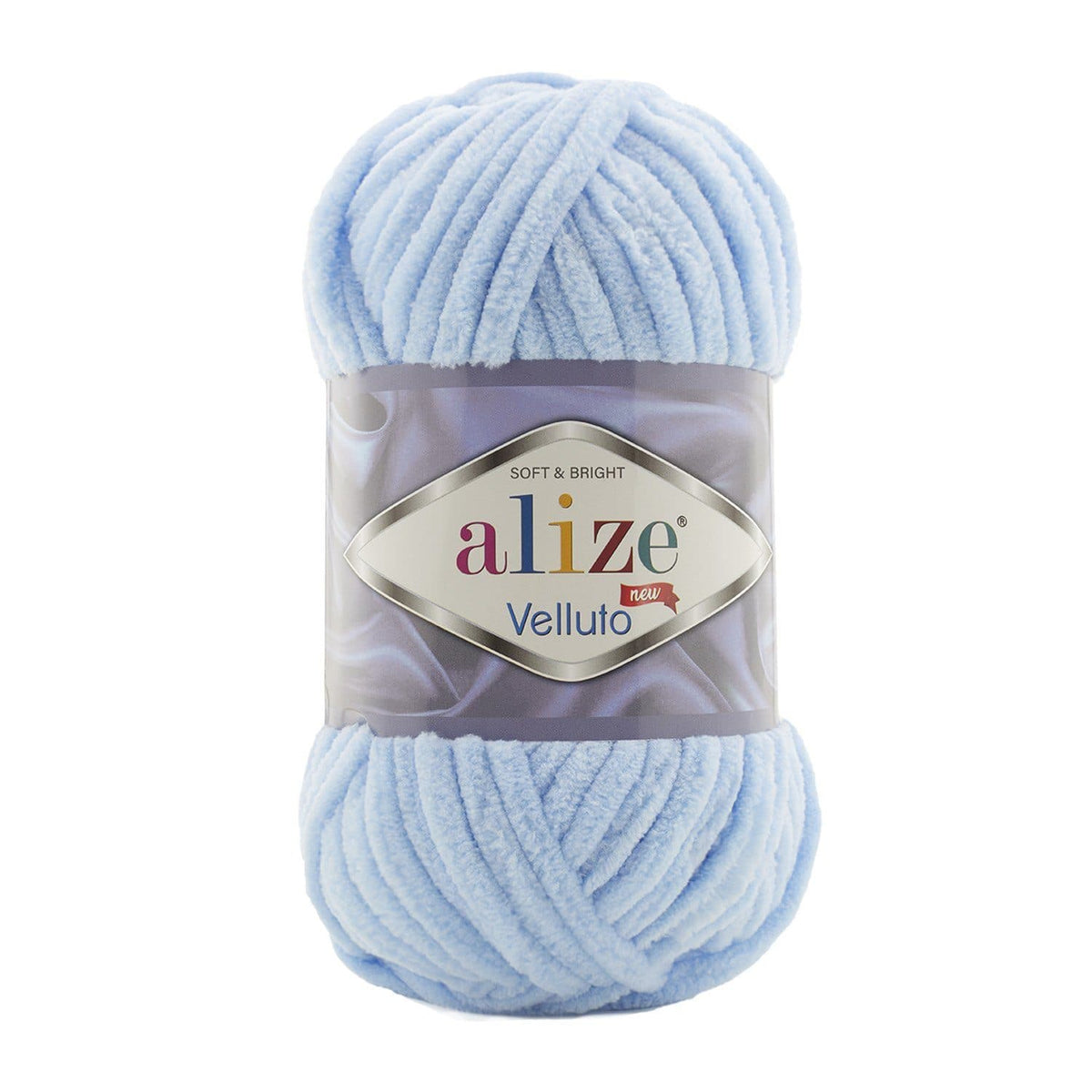 Alize Velluto 218 Ljusblå – grovt chenillegarn