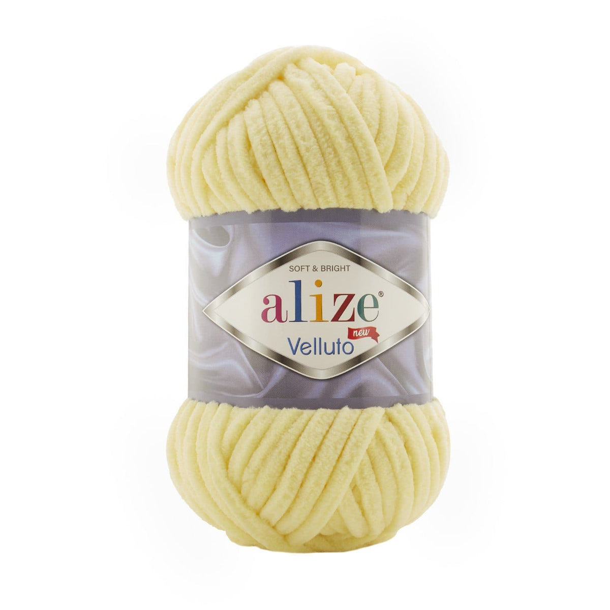 Alize Velluto 13 Ljusgul – grovt chenillegarn
