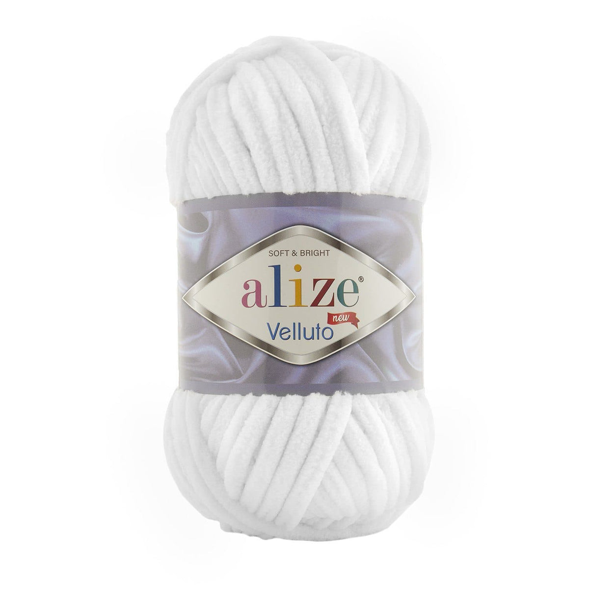 Alize Velluto 55 Vit – grovt chenillegarn