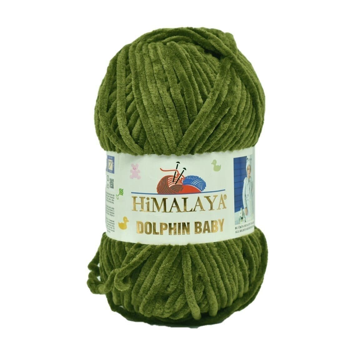 Himalaya Dolphin Baby 80361 Dark Olive – plush chenille yarn