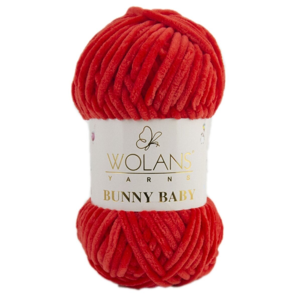 Wolans Bunny Baby 100-08 Röd – chenillegarn