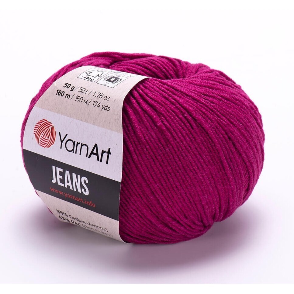 YarnArt Jeans 91 Magenta – bomulls- och akrylgarn