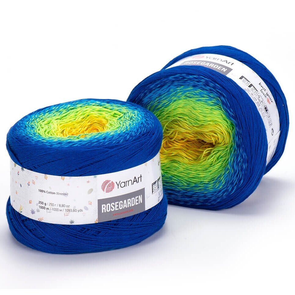 Yarnart Bouquet Bobbel - 500 G De Laine À Tricoter Avec Dégradé De Couleurs, 100 % Coton Yarnart Bouquet Bobbel - 500 G De Laine À Tricoter Avec Dégradé De Couleurs, 100 % Coton